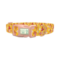 Mushroom Floral Dog Collar - plastic rose gold