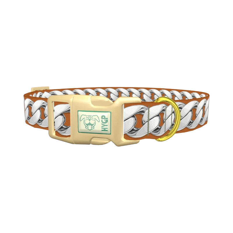 Silver Chain Dog Collar - plastic gold