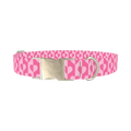 Pink Half Heart Dog Collar - metal silver
