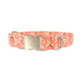 Floral Dinosaur Dog Collar - metal silver
