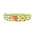 St. Patrick's Smiley Dog Collar - metal rose gold