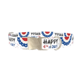 Patriotic 4th of July Dog Collar - metal silver