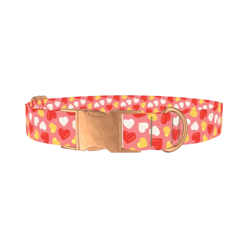 Sweetheart Pattern Dog Collar - metal rose gold