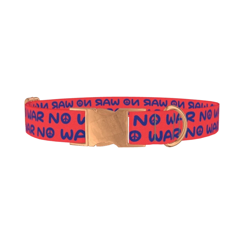 Peace Phrase Dog Collar - metal rose gold