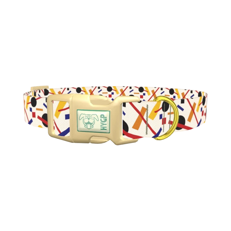 Geometric Abstract Dog Collar - plastic gold