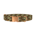 Brown Camouflage Dog Collar - metal rose gold