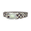 Geometric Wave Dog Collar - plastic silver