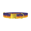 Flame Pattern Dog Collar - metal gold