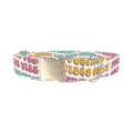 Positive Vibes Text Dog Collar - metal silver