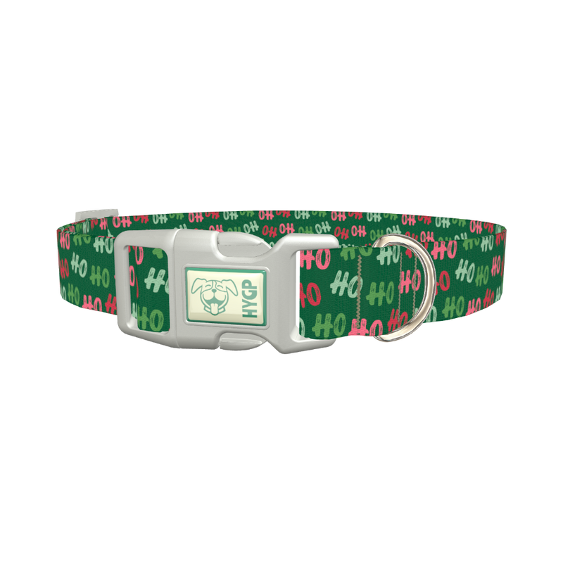 Christmas HoHo Dog Collar - plastic silver