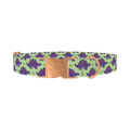 Purple Stegosaurus Dog Collar - metal rose gold