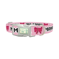 Mama's Girl Bow Dog Collar - plastic silver