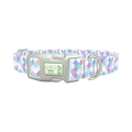 Pastel Mermaid Scale Dog Collar - plastic silver