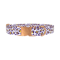 Leopard Print Dog Collar - metal rose gold