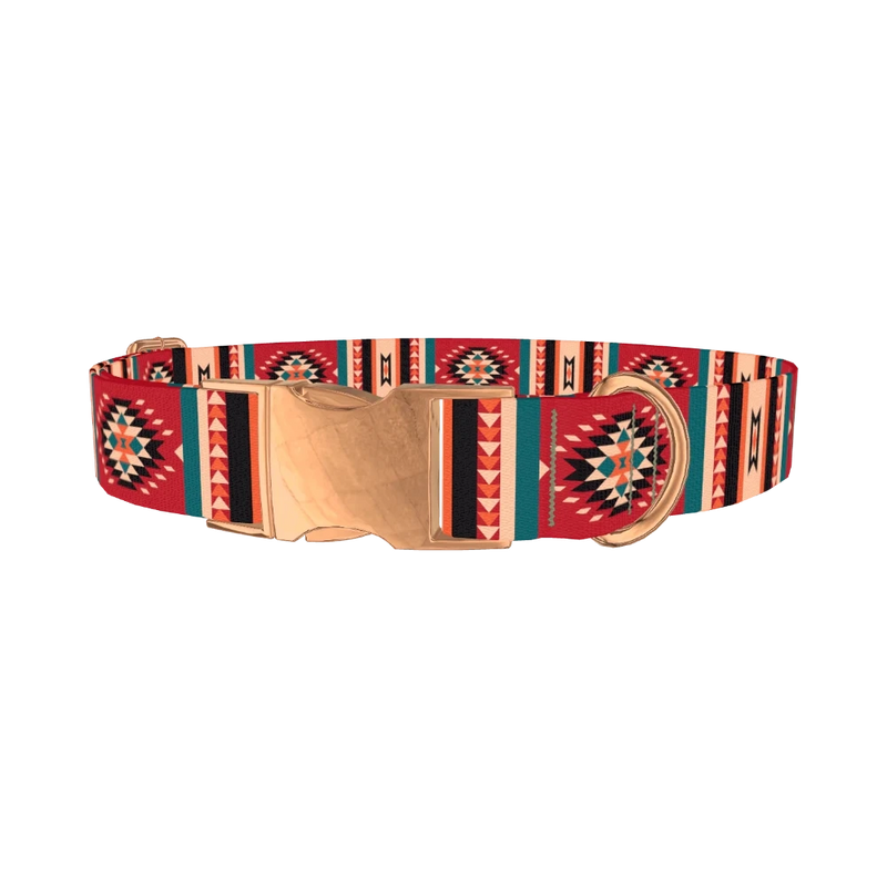 Tribal Geometric Dog Collar - metal rose gold