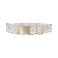 Floral Spiral Dog Collar - metal silver