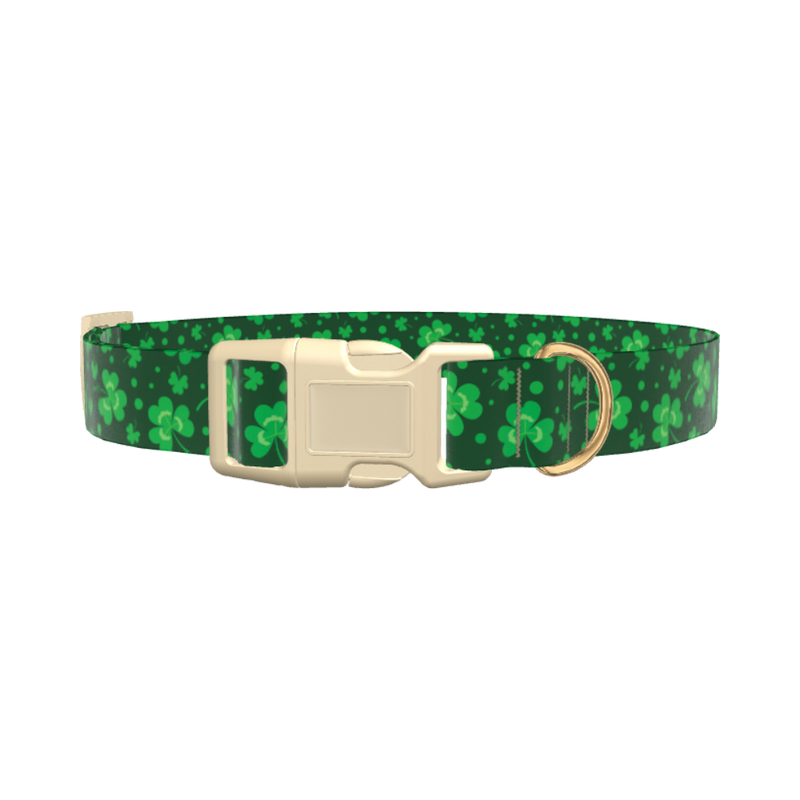 St. Patrick's Clover Dog Collar - plastic rose gold