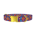 Colorful Triangle Pattern Dog Collar - metal gold