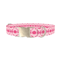 Halloween Pink Pumpkin Dog Collar - metal silver
