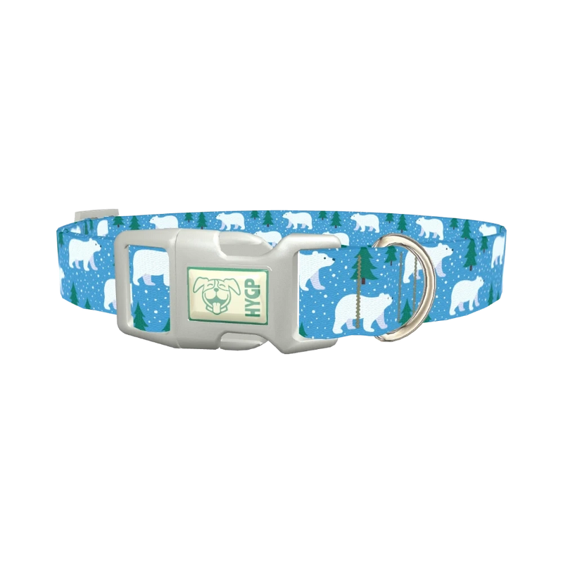 Winter Bear Dog Collar - plastic silver