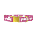 Lip Print Dog Collar - metal gold