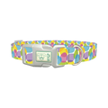 Pastel Easter Egg Dog Collar - plastic silver