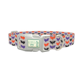 Colorful Bat Pattern Dog Collar - plastic silver