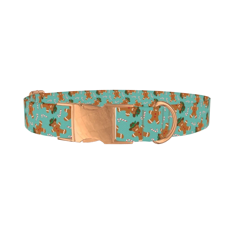 Christmas Cowboy Dog Collar - metal rose gold