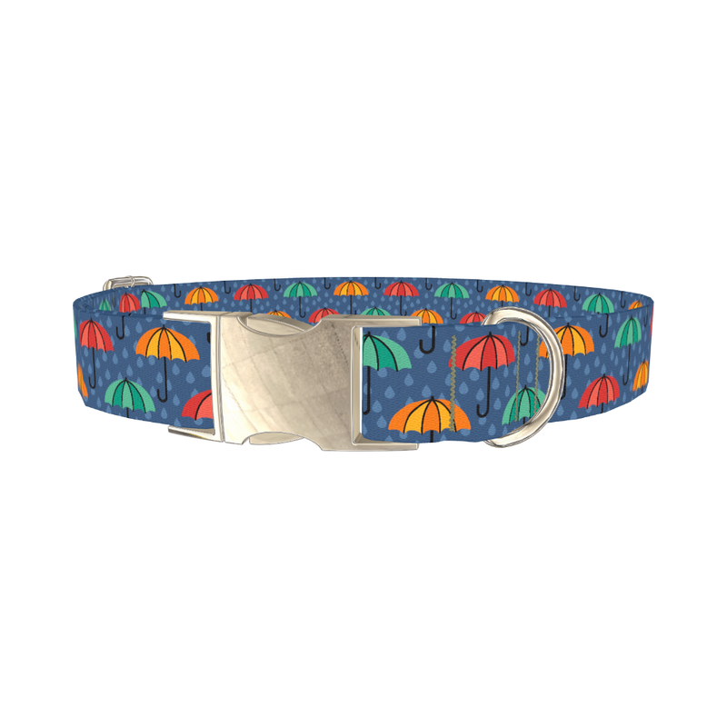 Umbrella Rain Dog Collar - metal silver