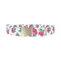 Leopard Floral Dog Collar - metal silver