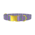 Christmas Tree Stripes Dog Collar - metal gold