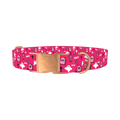 Pink Halloween Graveyard Dog Collar - metal rose gold