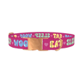 Colorful Text Heart Dog Collar - metal rose gold
