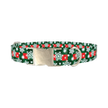 Christmas Plaid Snowflake Dog Collar - metal silver