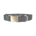 Geometric Crocodile Dog Collar - metal silver