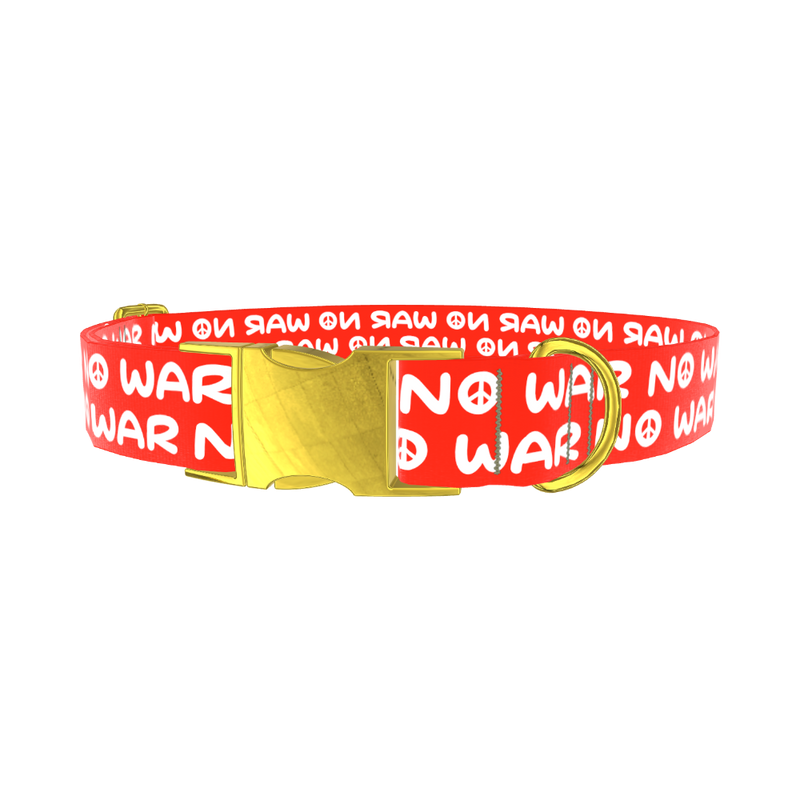 Peace Message Dog Collar - metal rose gold