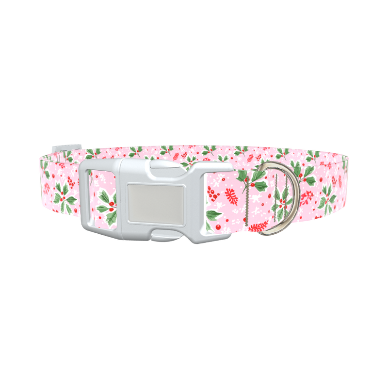 Christmas Berries Dog Collar - plastic gold