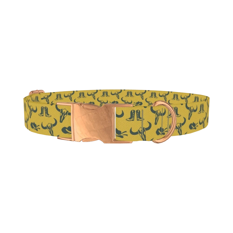 Western Ranch Dog Collar - metal rose gold