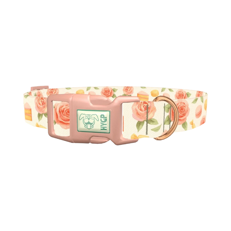 Floral Sweets Dog Collar - plastic rose gold