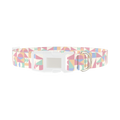Geometric Pastel Dog Collar - plastic silver