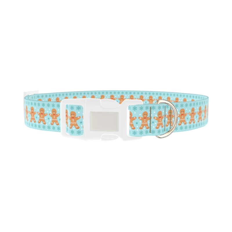 Gingerbread Snowflake Dog Collar - plastic silver