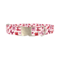 Pink Bow Pattern Dog Collar - metal silver