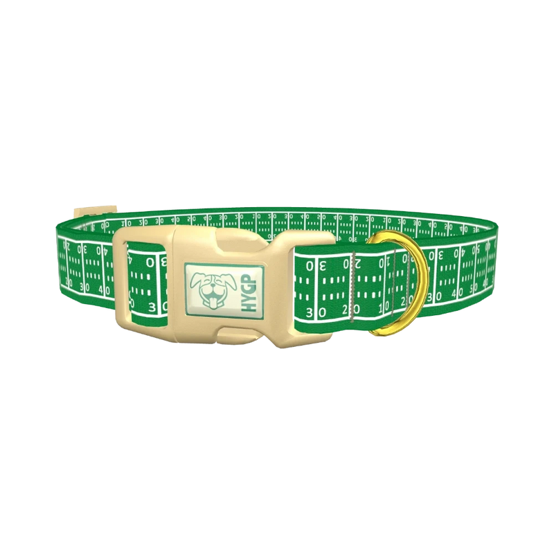 Football Field Dog Collar - plastic gold