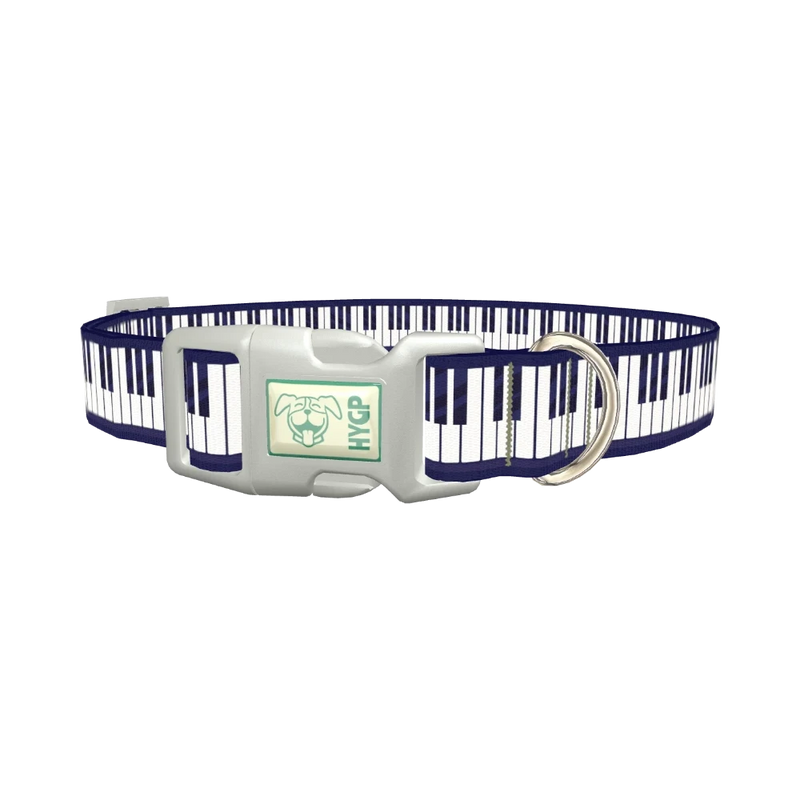 Piano Key Pattern Dog Collar - plastic silver