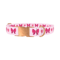 Heart Ribbon Dog Collar - metal rose gold
