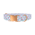 Floral Tulip Dog Collar - metal rose gold