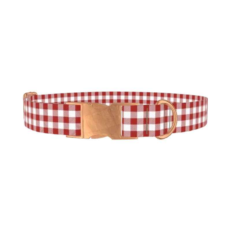 Geometric Plaid Dog Collar - metal rose gold