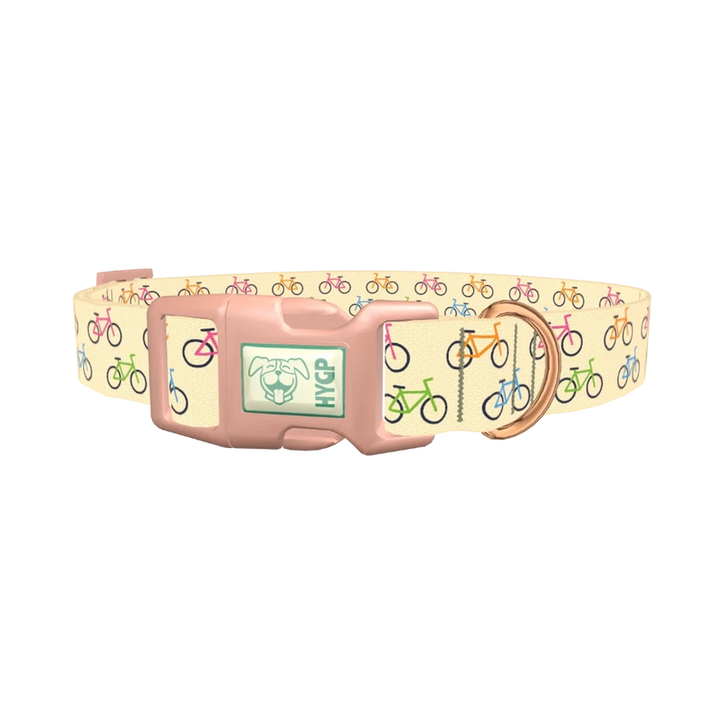 Colorful Bicycle Dog Collar - plastic rose gold