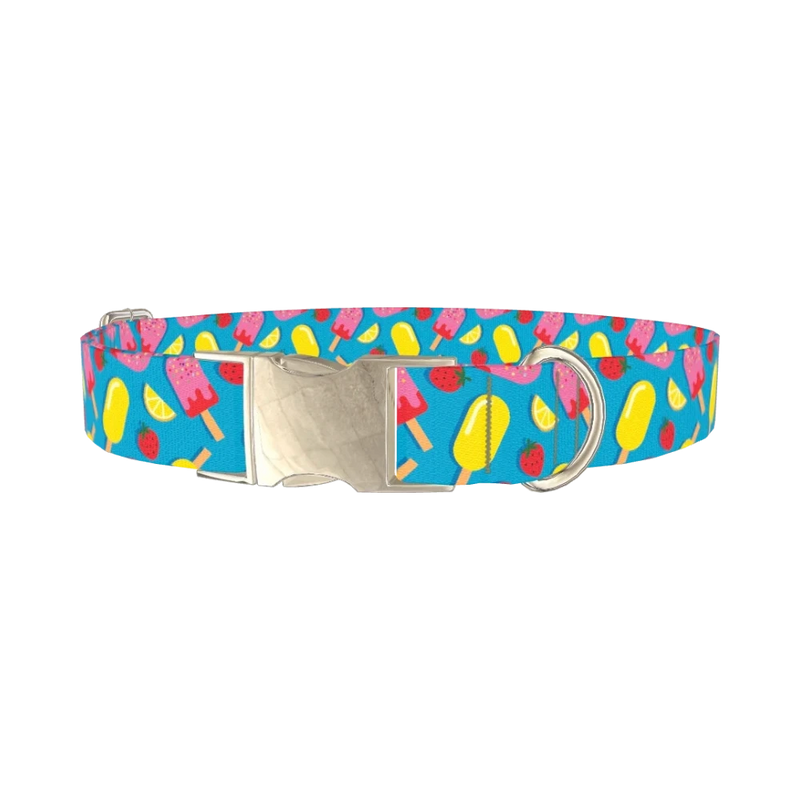 Summer Ice Cream Dog Collar - metal silver