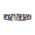 Blue Basketball Jersey Dog Collar - metal silver